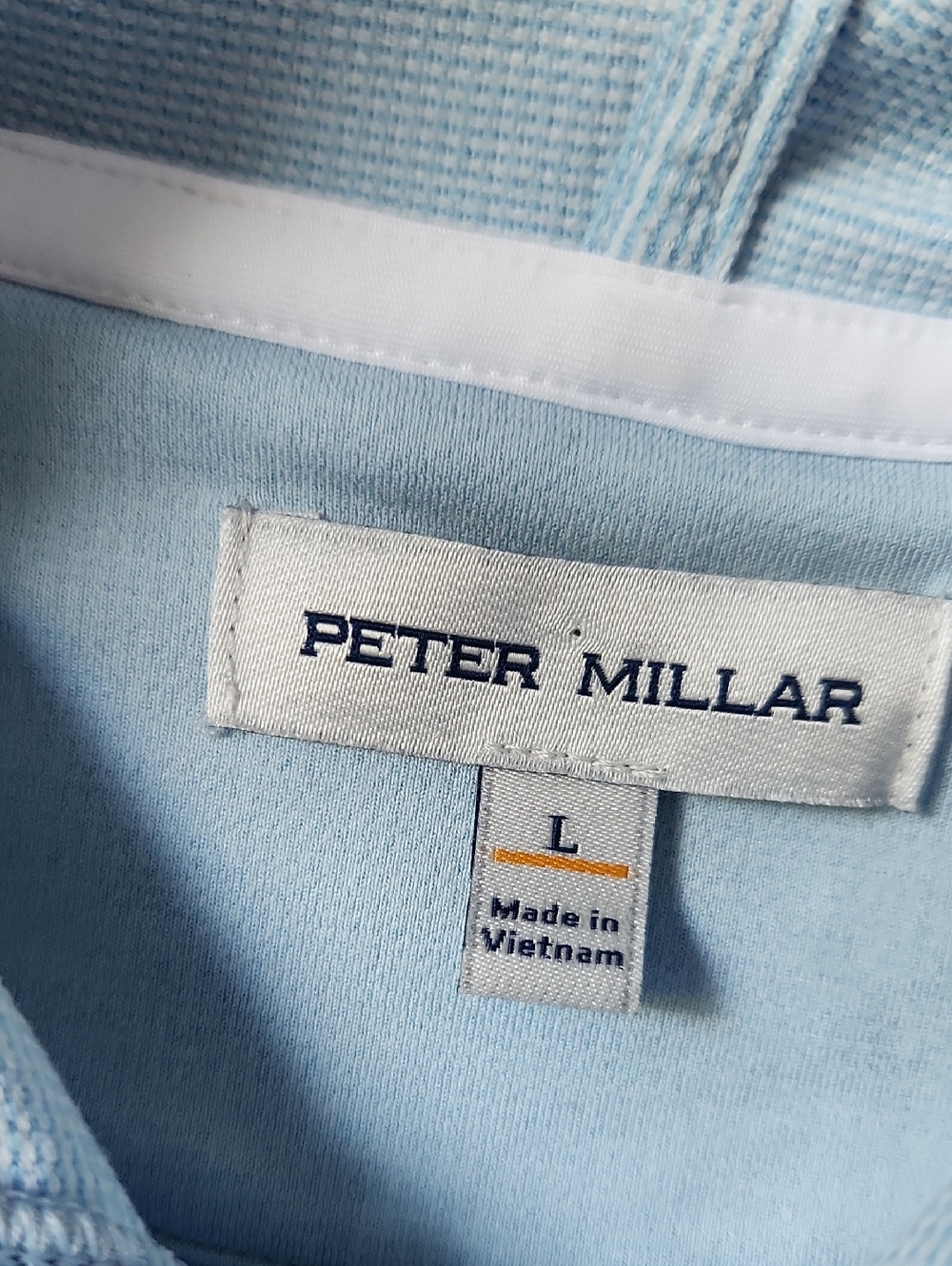 Peter Millar Performance Hoodie Men's sz L Sky Blue Golf Outdoors - Picture 3 of 11